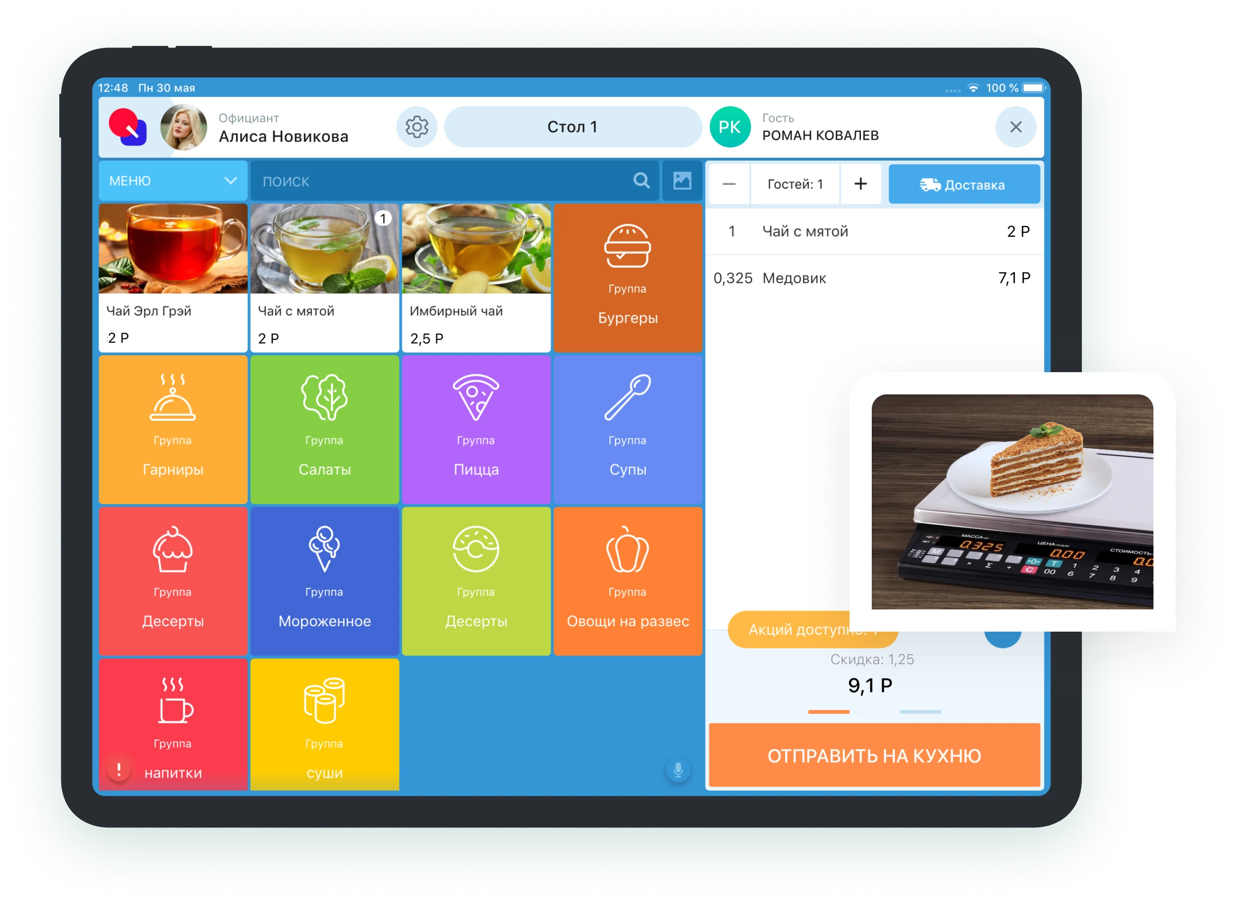 группы блюд в меню