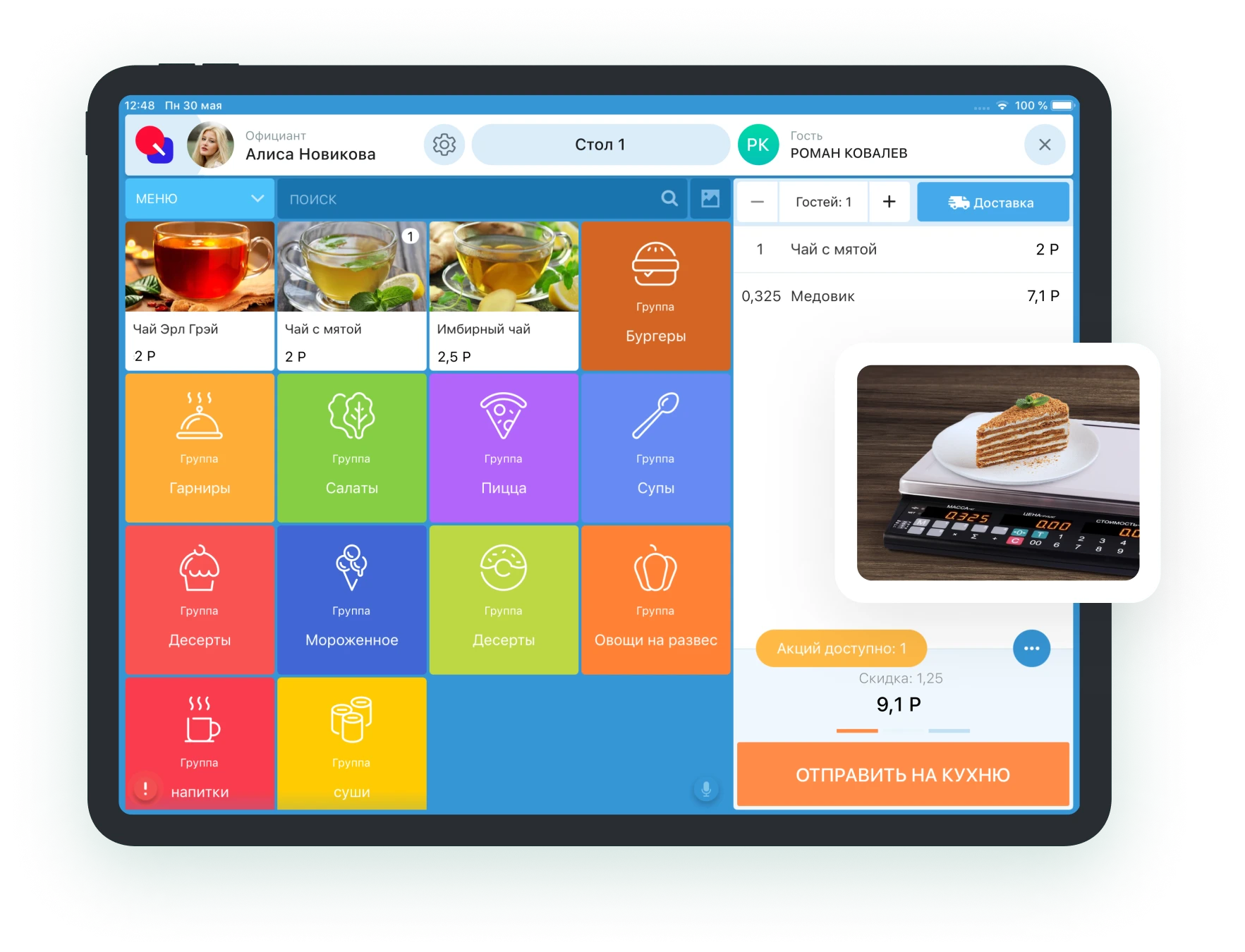 группы блюд в меню